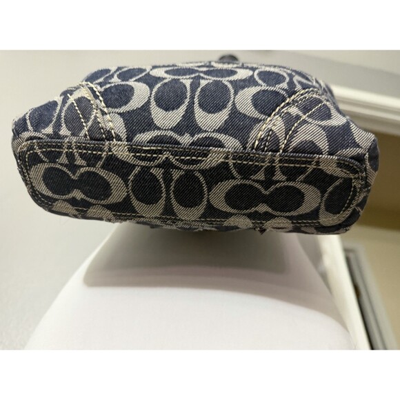 COACH VTG Signature Denim & Vachetta Leather Shoulder Bag F06K-10406 Handbag - Picture 10 of 16